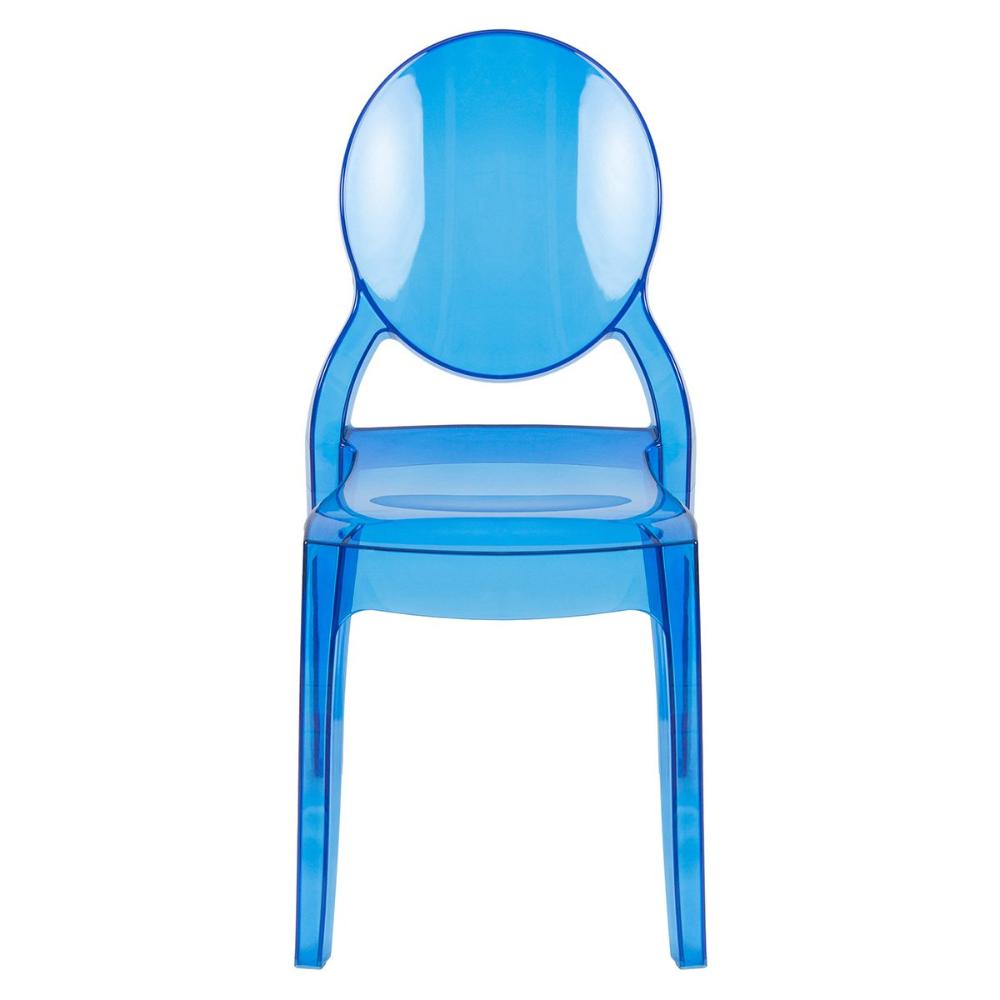 Kit 8 Cadeiras de jantar Elizabeth Ghost acrílica transparente - Azul Translucido
