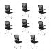 Kit 8 Cadeiras escritório rodizio office Bytes Preto
