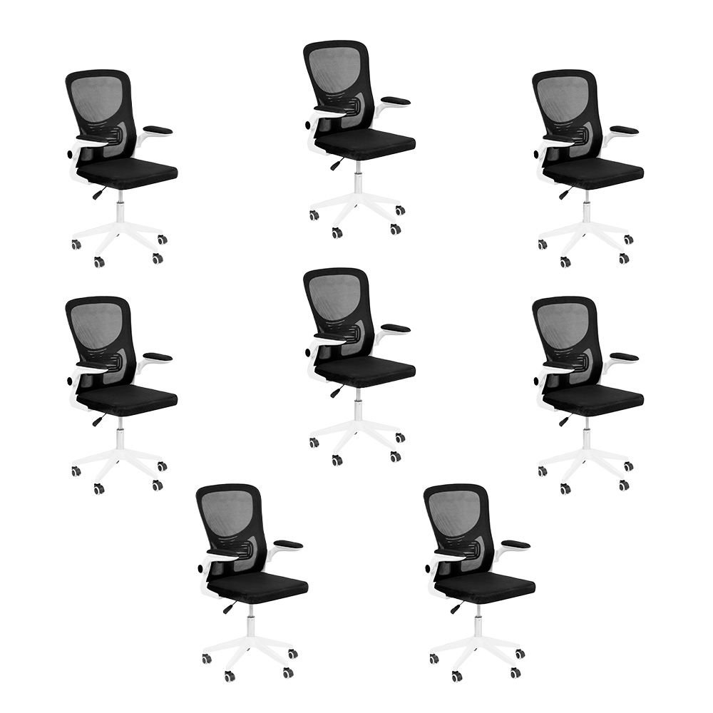 Kit 8 Cadeiras escritório rodizio office Bytes Preto