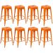 Kit 8 banquetas altas Iron Tolix 76 cm Laranja