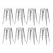 Kit 8 banquetas altas Iron Tolix 76 cm Prata bancada cozinha bar Prata