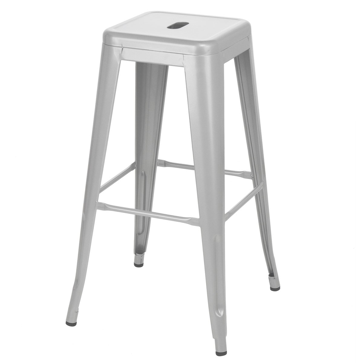 Kit 8 banquetas altas Iron Tolix 76 cm Prata bancada cozinha bar Prata