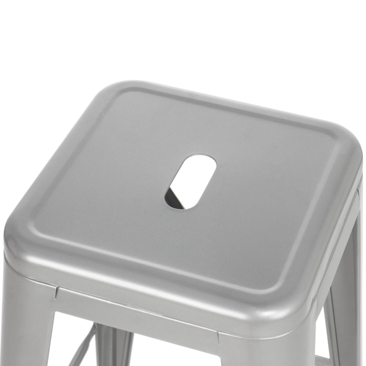 Kit 8 banquetas altas Iron Tolix 76 cm Prata bancada cozinha bar Prata