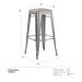 Kit 8 banquetas altas Iron Tolix 76 cm Prata bancada cozinha bar Prata