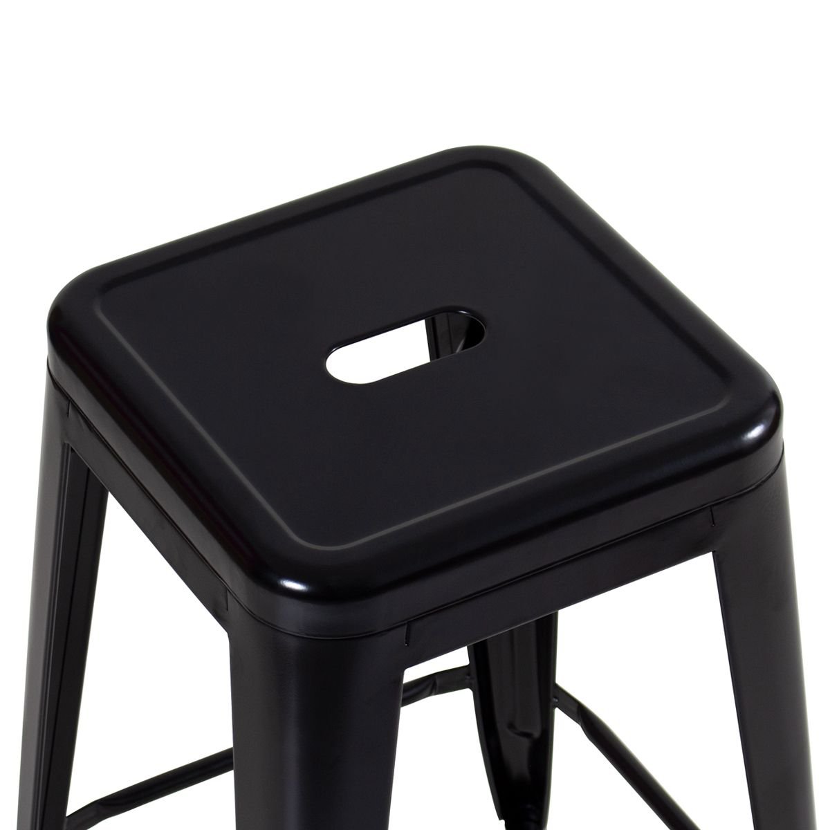 Kit 8 banquetas altas Iron Tolix 76 cm Preto semibrilho