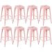 Kit 8 banquetas altas Iron Tolix 76 cm Rosa antigo