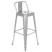 Kit 8 banquetas altas Iron Tolix com encosto 76 cm Prata bancada cozinha bar Prata