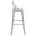 Kit 8 banquetas altas Iron Tolix com encosto 76 cm Prata bancada cozinha bar Prata