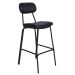 Kit 8 banquetas altas estofadas industrial retro Boston Preto