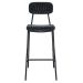 Kit 8 banquetas altas estofadas industrial retro Boston Preto