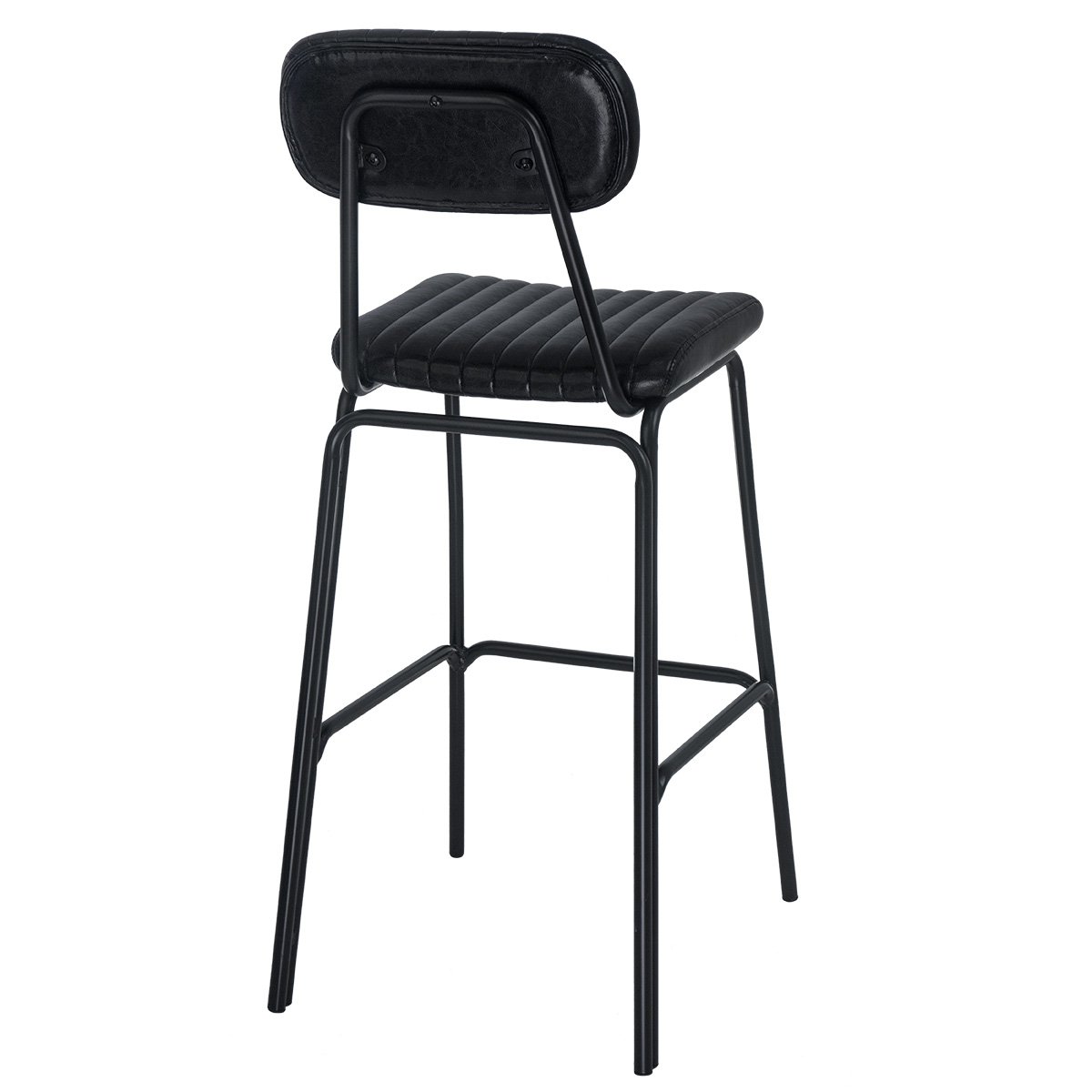 Kit 8 banquetas altas estofadas industrial retro Boston Preto