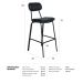Kit 8 banquetas altas estofadas industrial retro Boston Preto