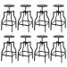 Kit 8 banquetas altas retro loft bancada industrial Turner Preto