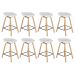 Kit 8 banquetas médias bancada cozinha Cassia BD 66 cm Branco