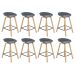 Kit 8 banquetas médias bancada cozinha Cassia BD 66 cm Cinza Escuro
