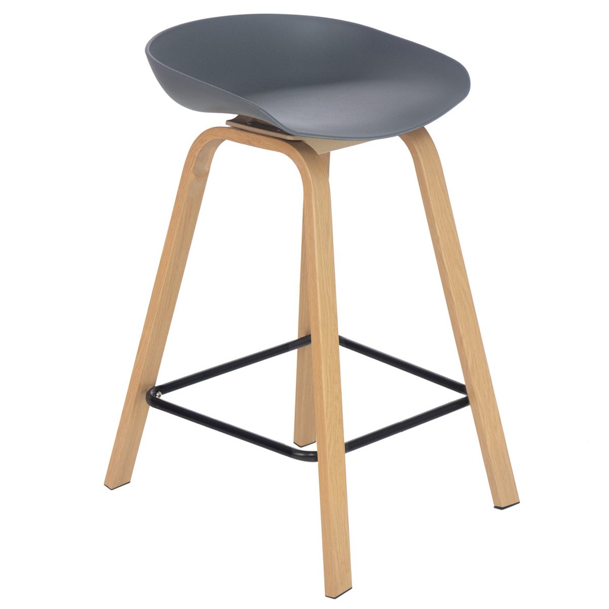 Kit 8 banquetas médias bancada cozinha Cassia BD 66 cm Cinza Escuro