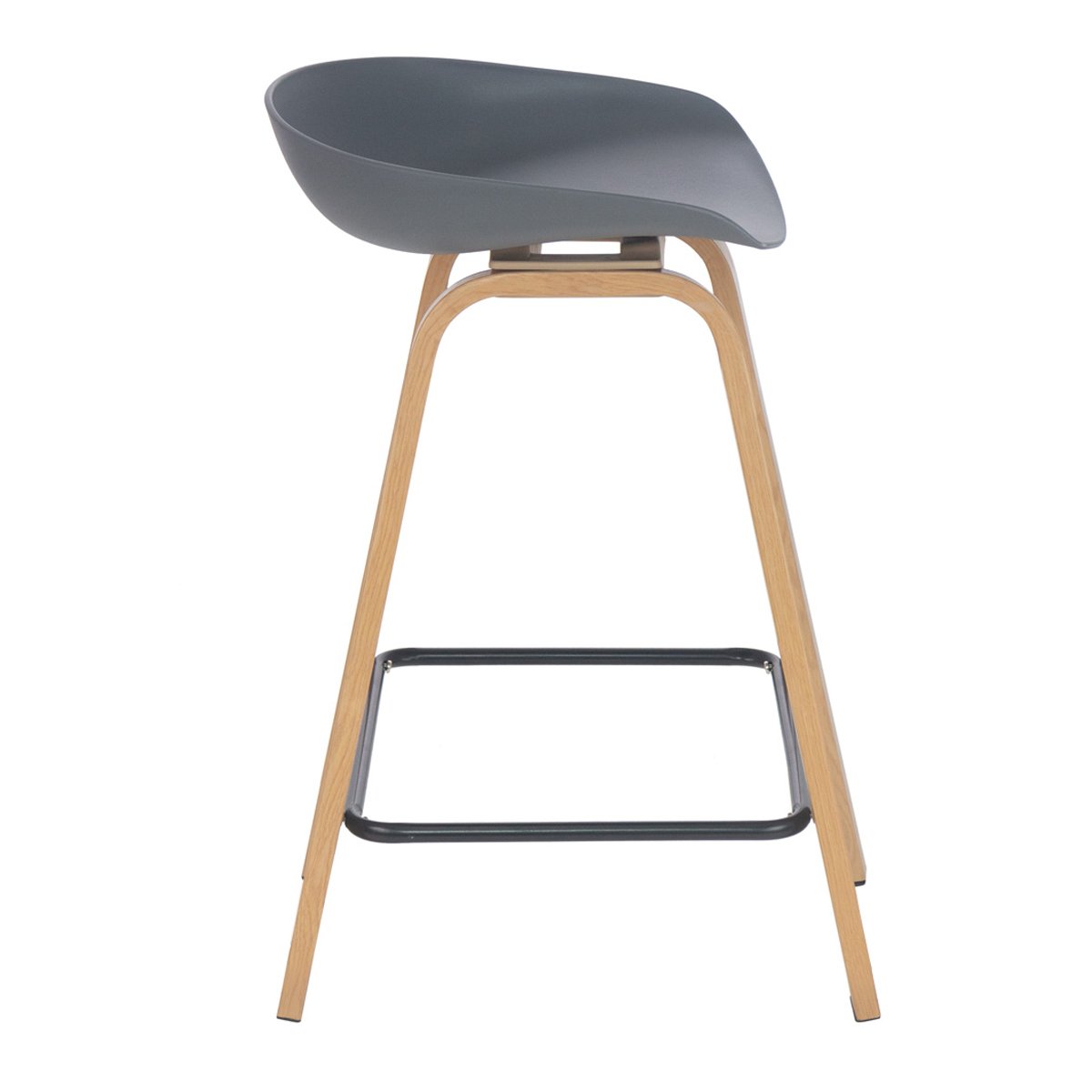 Kit 8 banquetas médias bancada cozinha Cassia BD 66 cm Cinza Escuro