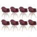 Kit 8 cadeiras Charles Eames Eiffel DAW com braços e pés de madeira clara Marrom