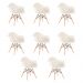 Kit 8 cadeiras Charles Eames Eiffel DAW com pés de madeira clara Creme