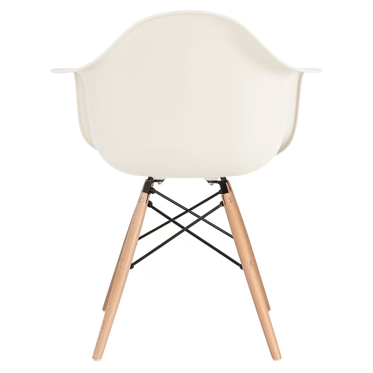 Kit 8 cadeiras Charles Eames Eiffel DAW com pés de madeira clara Creme