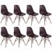 Kit 8 cadeiras Charles Eames Eiffel DSW com pés de madeira clara Marrom - Assento nacional - DESATIVADO