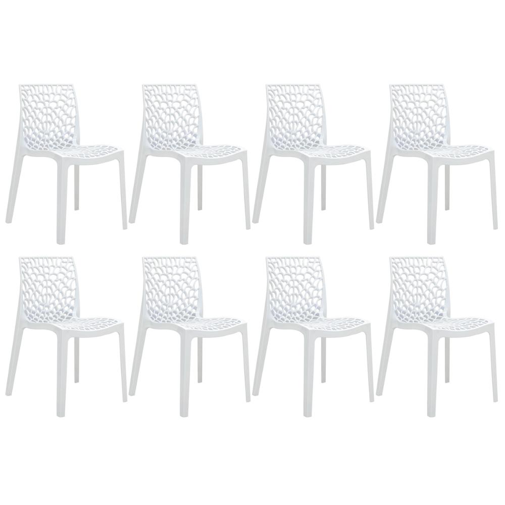 Kit 8 cadeiras Gruvyer Branco