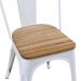 Kit 8 cadeiras Iron Tolix com assento de madeira industrial jantar cozinha Branco