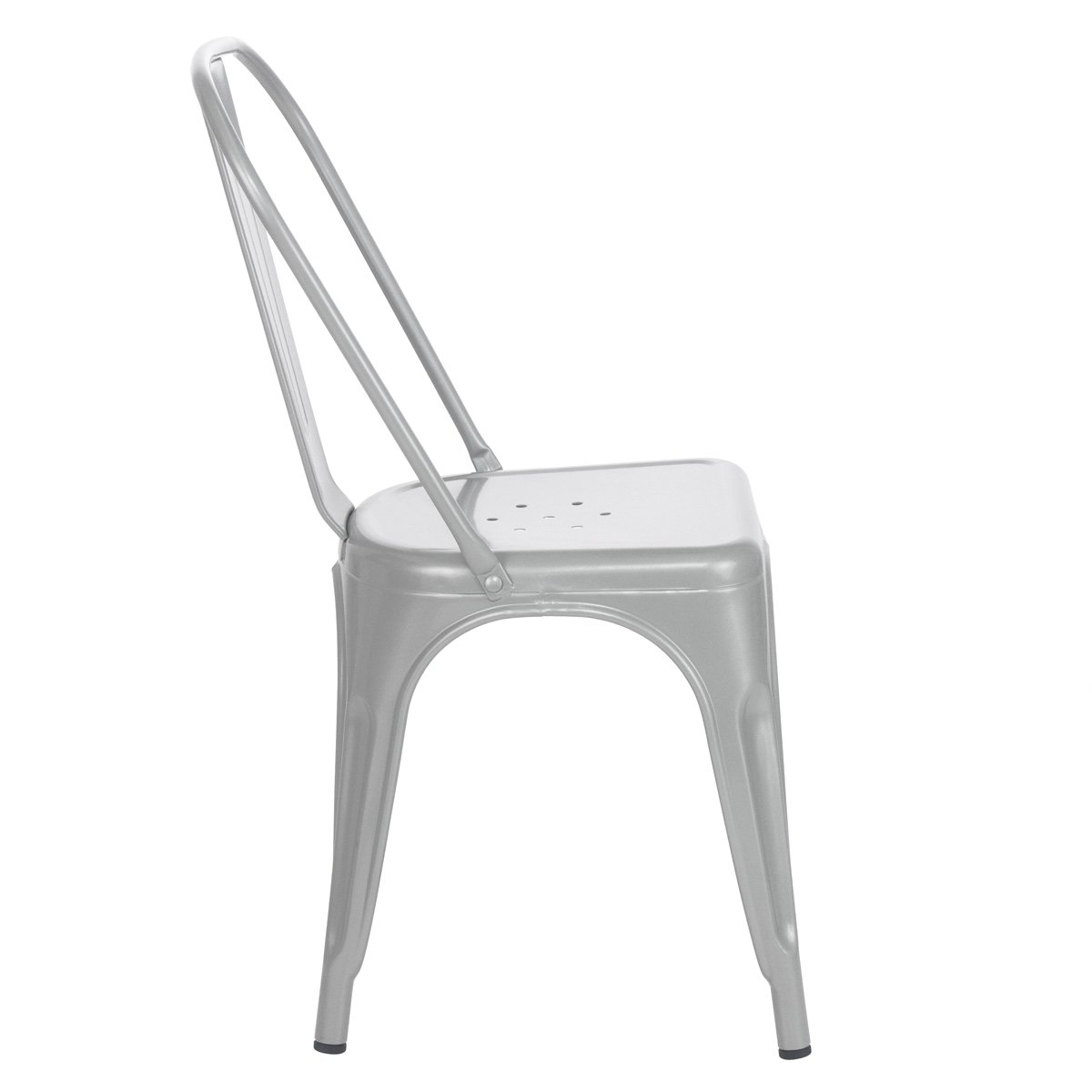 Kit 8 cadeiras Iron Tolix design industrial cozinha bar prata Prata