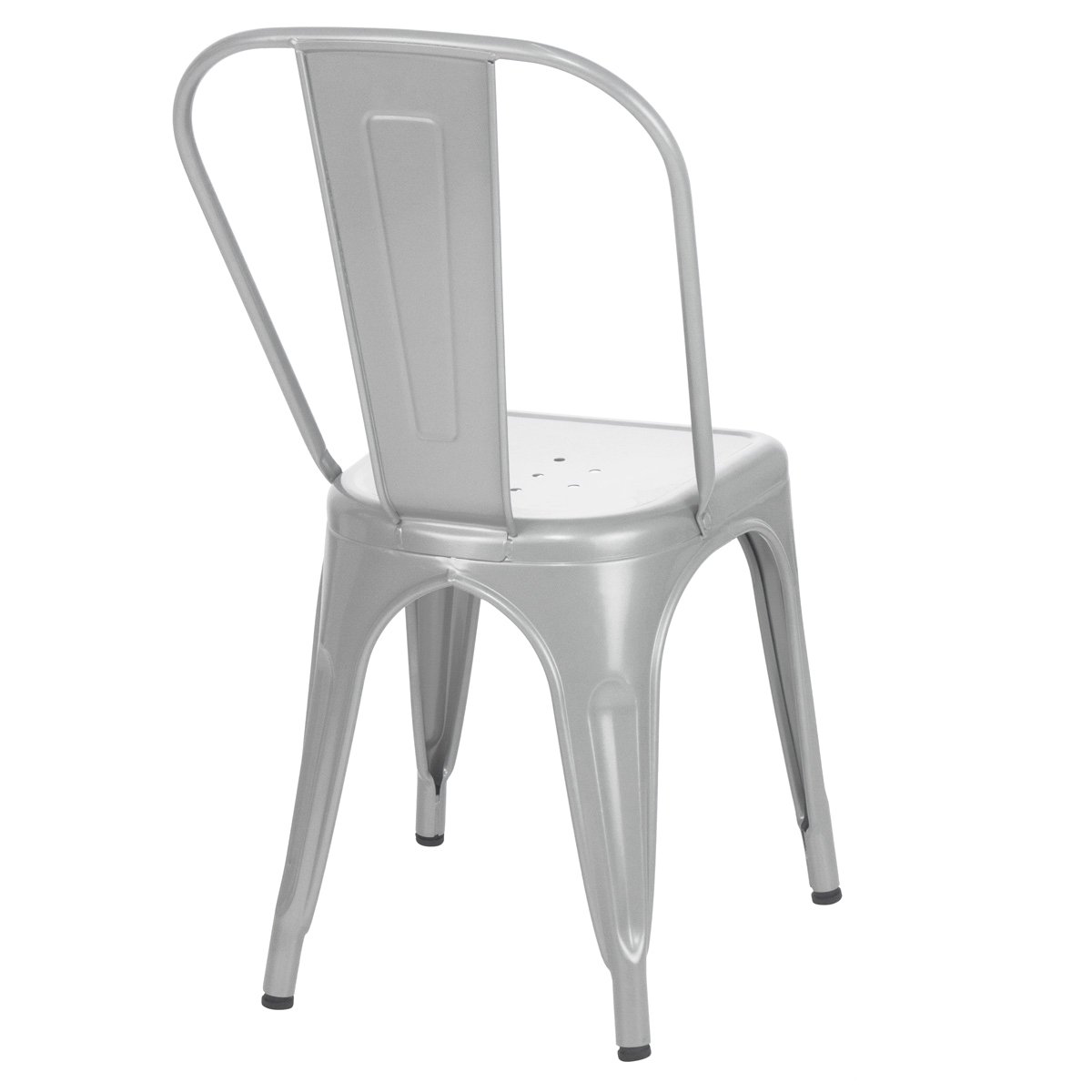 Kit 8 cadeiras Iron Tolix design industrial cozinha bar prata Prata