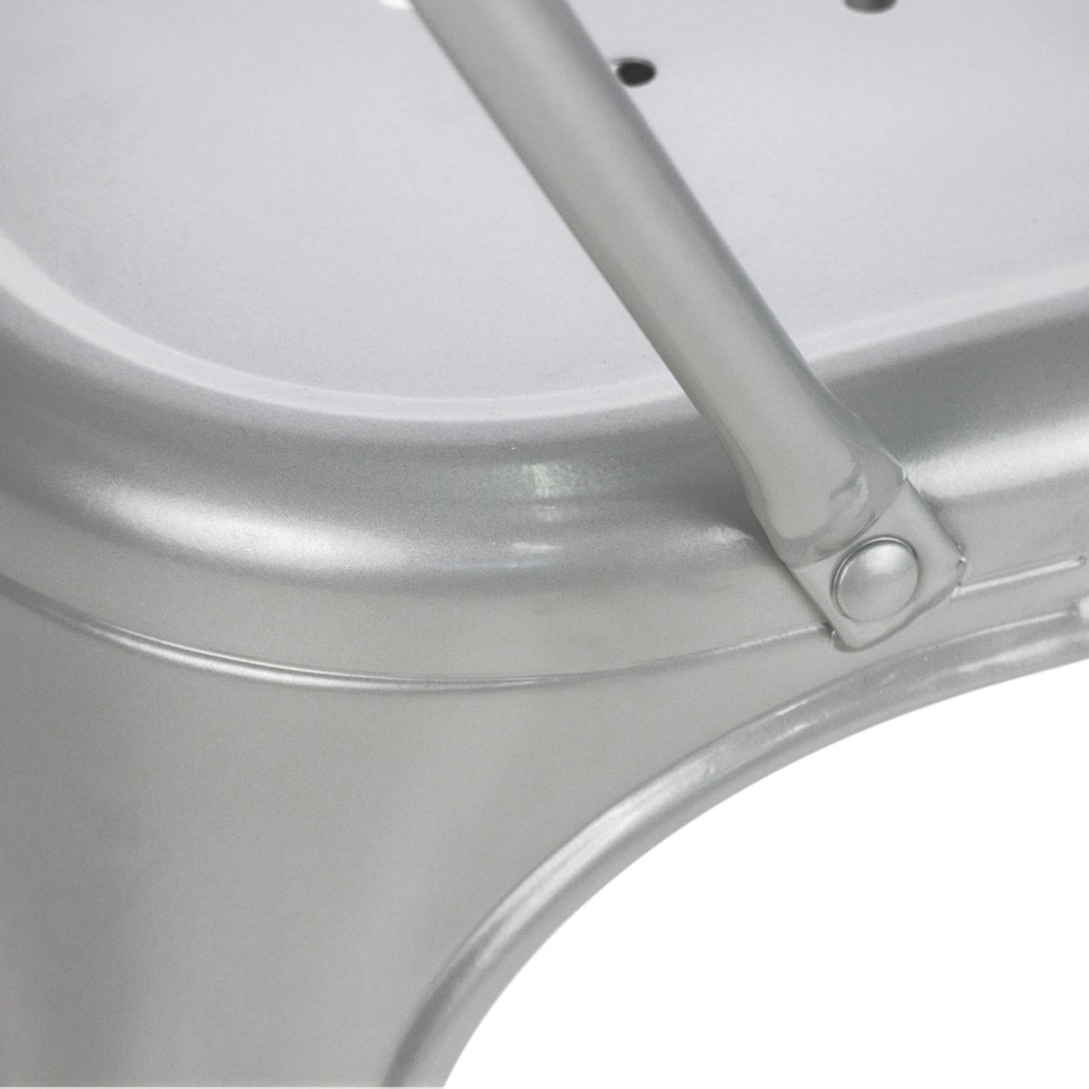 Kit 8 cadeiras Iron Tolix design industrial cozinha bar prata Prata