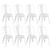 Kit 8 cadeiras Iron Tolix design indutrial jantar cozinha Branco