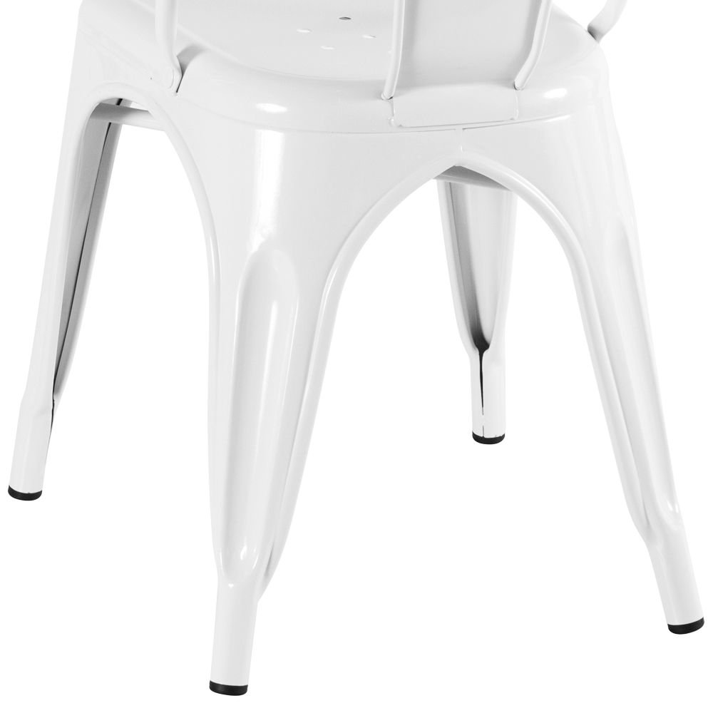 Kit 8 cadeiras Iron Tolix design indutrial jantar cozinha Branco