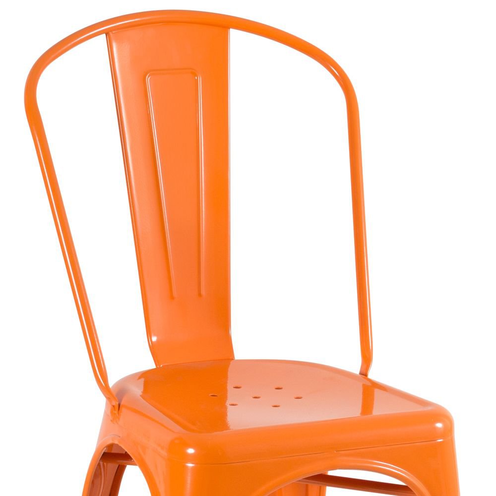 Kit 8 cadeiras Iron Tolix design indutrial jantar cozinha Laranja