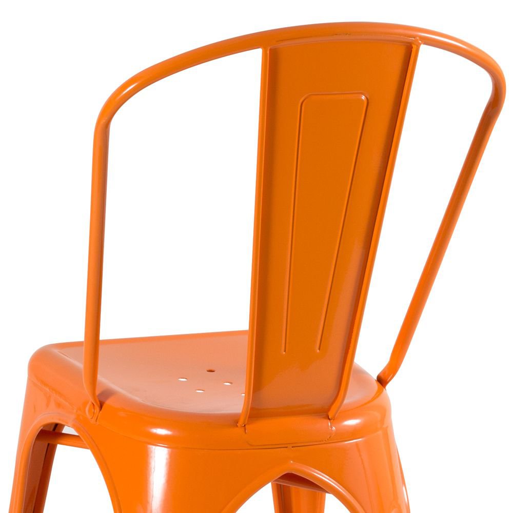 Kit 8 cadeiras Iron Tolix design indutrial jantar cozinha Laranja