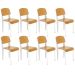 Kit 8 cadeiras Standard madeira cozinha jantar nordico escandinavo Jean Prouve Branco