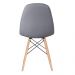 Kit 8 cadeiras estofadas Charles Eames Eiffel Botonê com pés de madeira clara Cinza escuro