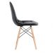 Kit 8 cadeiras estofadas Charles Eames Eiffel Botonê com pés de madeira clara Preto