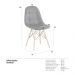 Kit 8 cadeiras estofadas Charles Eames Eiffel Botonê com pés de madeira clara Preto