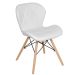 Kit 8 cadeiras estofadas Charles Eames Eiffel Slim Wood confort Branco