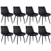 Kit 8 cadeiras estofadas design industrial Chicago Preto
