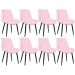 Kit 8 cadeiras estofadas design industrial Chicago Rosa claro