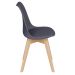 Kit 8 cadeiras jantar cozinha Leda Eames com assento estofado Fendi