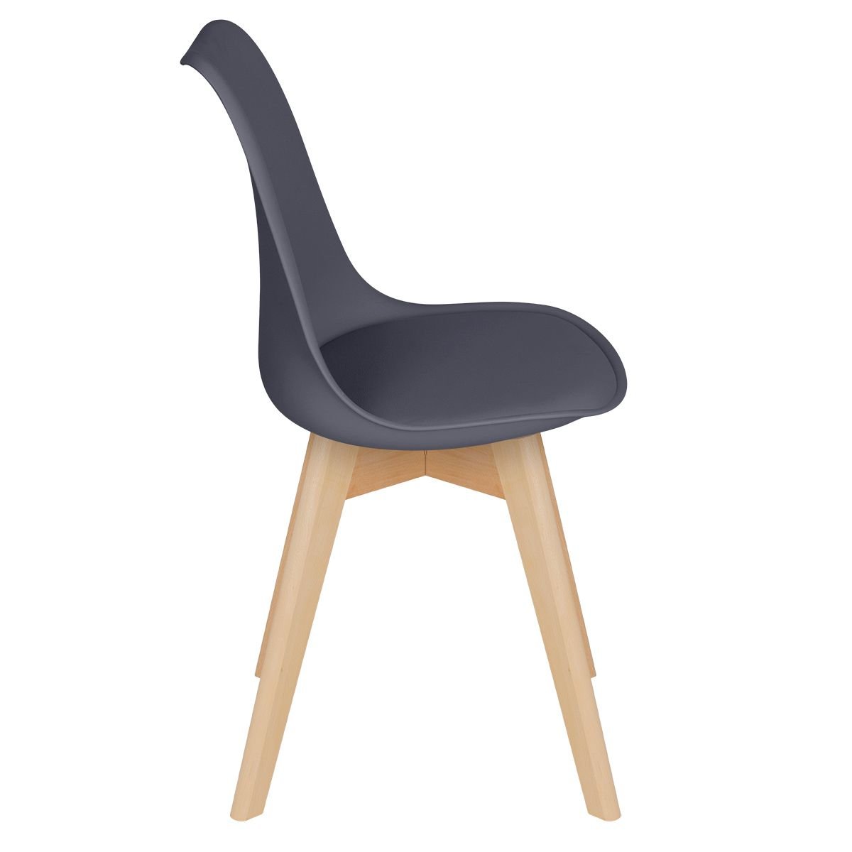 Kit 8 cadeiras jantar cozinha Leda Eames com assento estofado Fendi