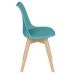 Kit 8 cadeiras jantar cozinha Leda Eames com assento estofado Tiffany