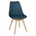 Kit 8 cadeiras jantar cozinha Leda Eames com assento estofado Turquesa