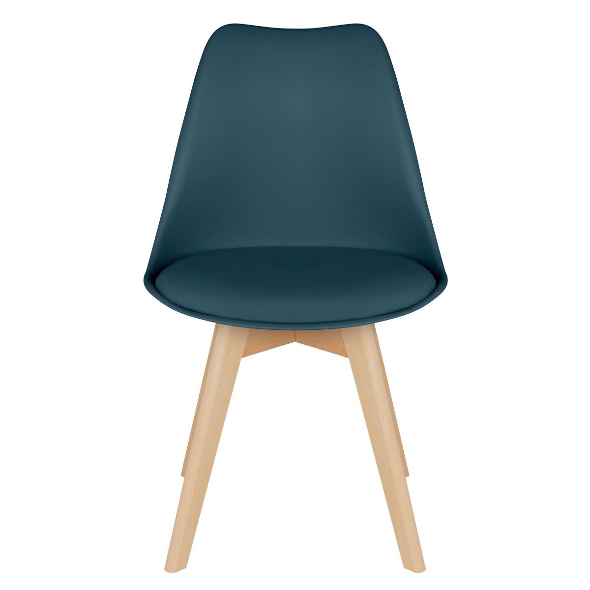 Kit 8 cadeiras jantar cozinha Leda Eames com assento estofado Turquesa
