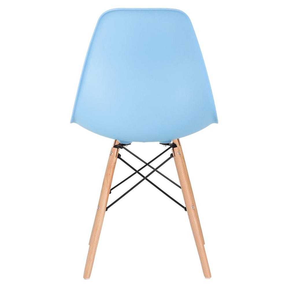 Kit 9 cadeiras Charles Eames Eiffel DSW com pés de madeira clara Azul claro - Assento nacional - DESATIVADO