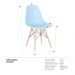 Kit 9 cadeiras Charles Eames Eiffel DSW com pés de madeira clara Azul claro - Assento nacional - DESATIVADO