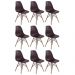 Kit 9 cadeiras Charles Eames Eiffel DSW com pés de madeira clara Marrom - Assento nacional - DESATIVADO