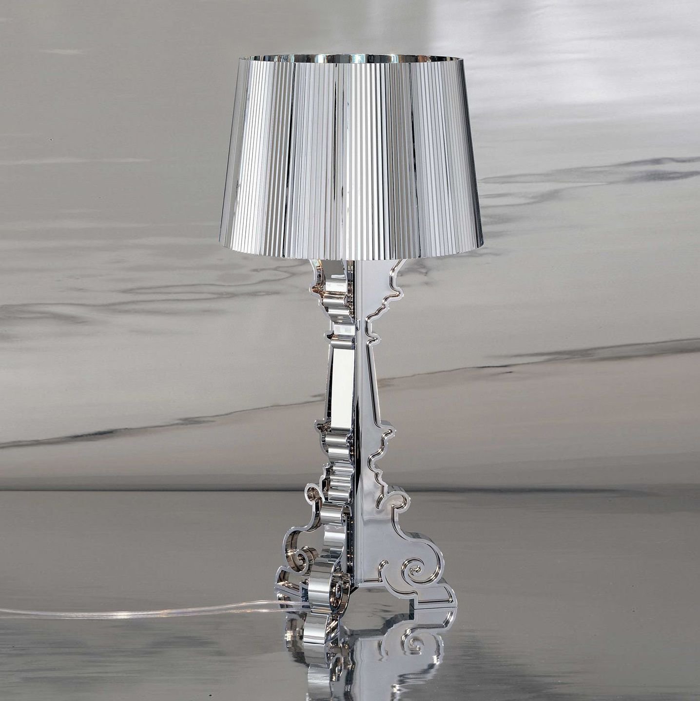 Luminária de piso Polaris Bourgie Prata